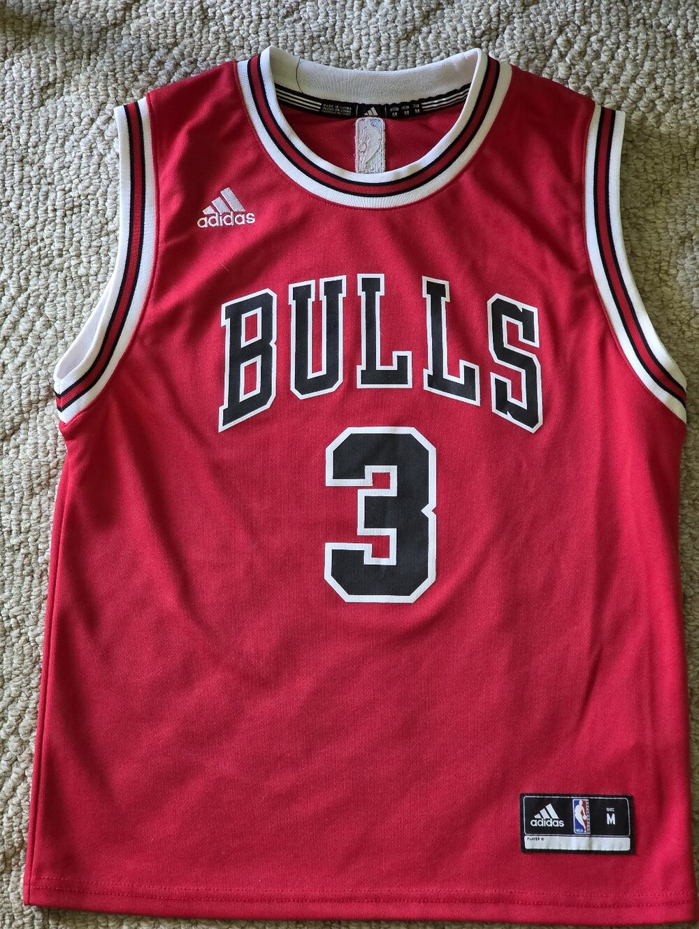 Adidas Chicago Bulls #3 Red WADE Basketball Jersey